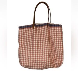 The Boon Supply Woven Fabric Tote with Leather Straps